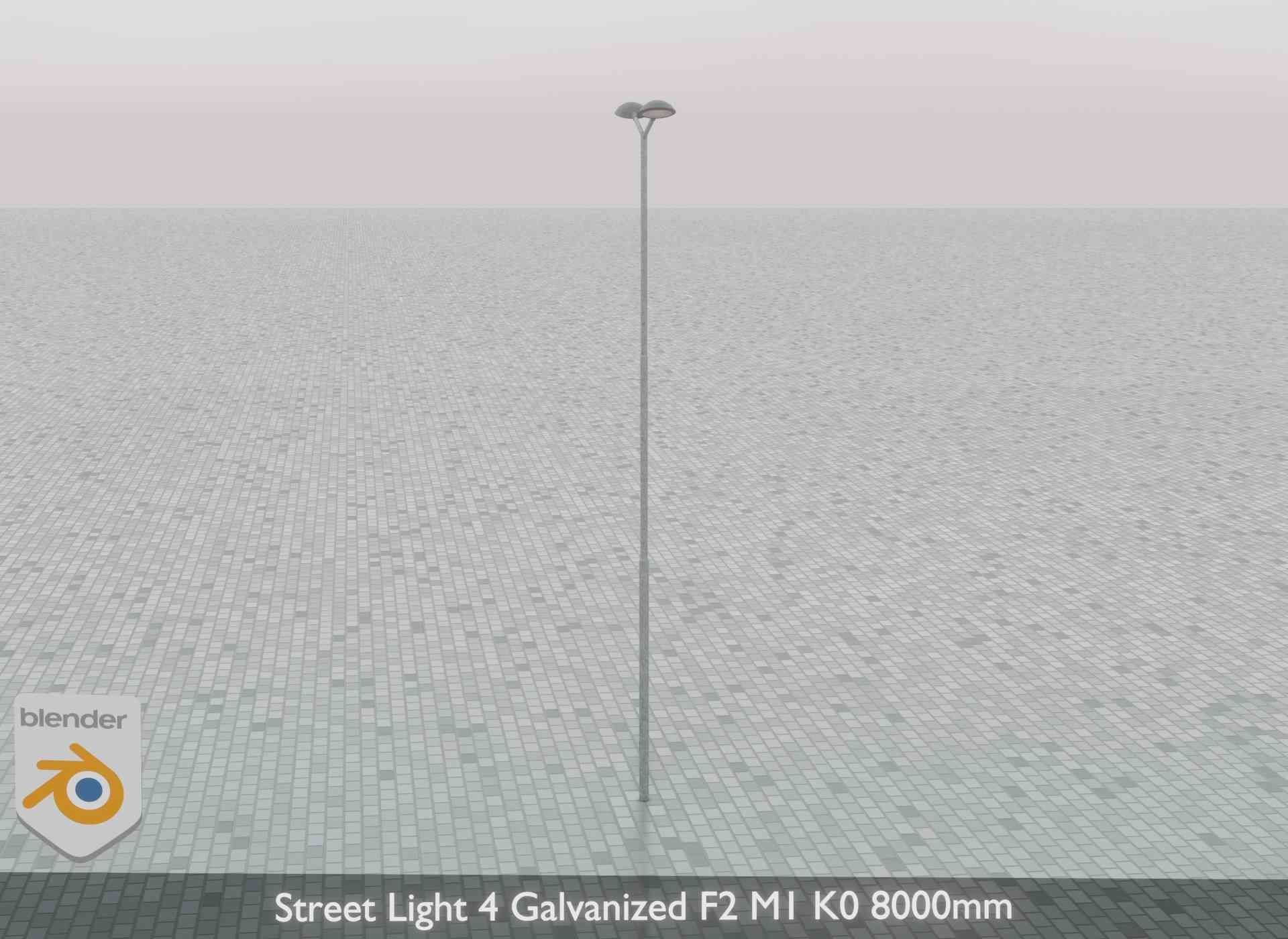 Street Light 4 Galvanized F2 M1 K0 8000mm Low-poly 3D model_69