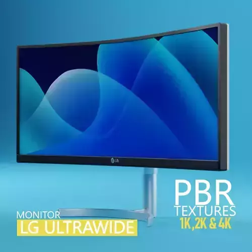 Ultrawide LG monitor Low-poly 3D model