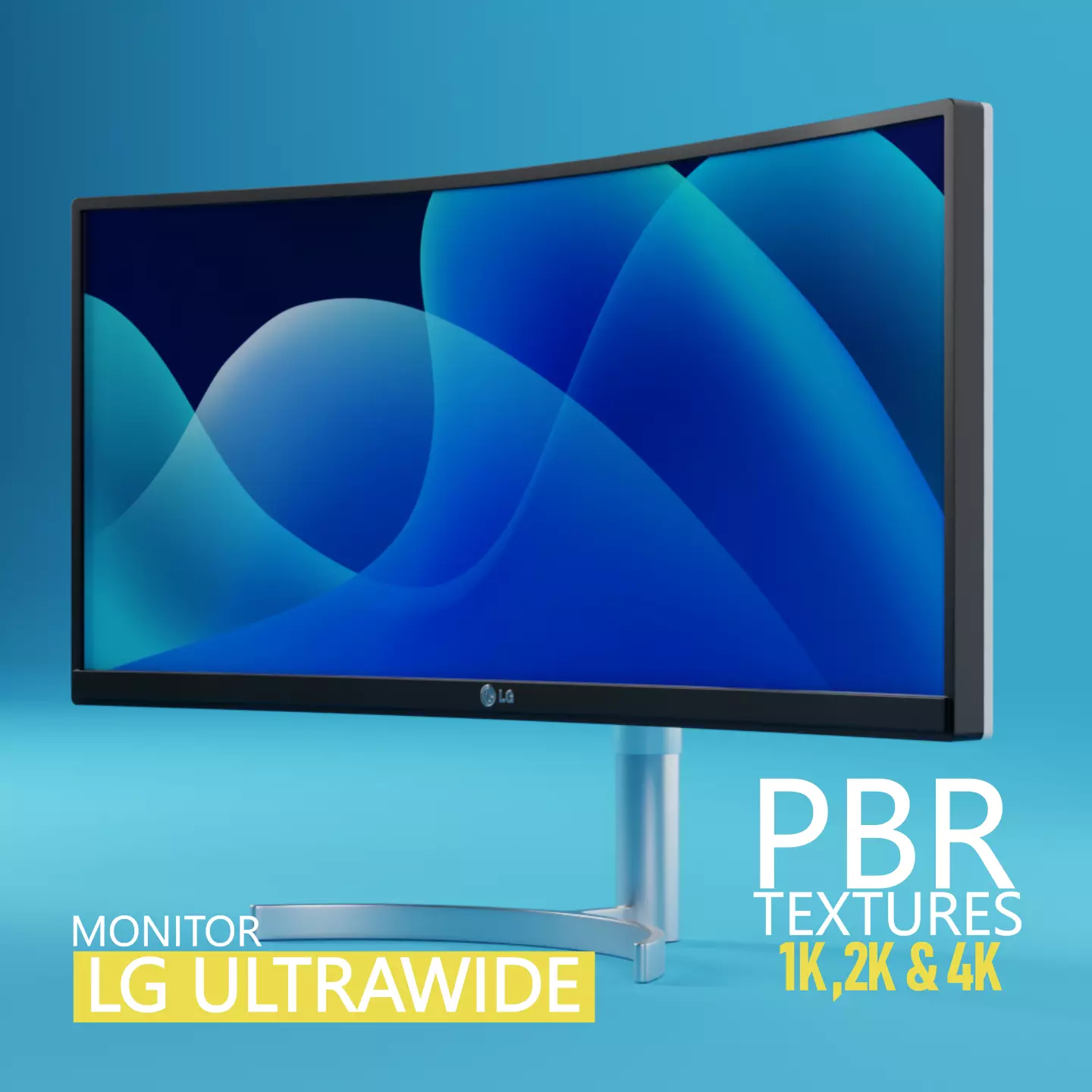Ultrawide LG monitor Low-poly 3D model