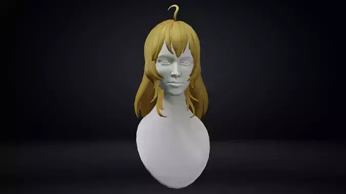 Female Hair Low-poly 3D model