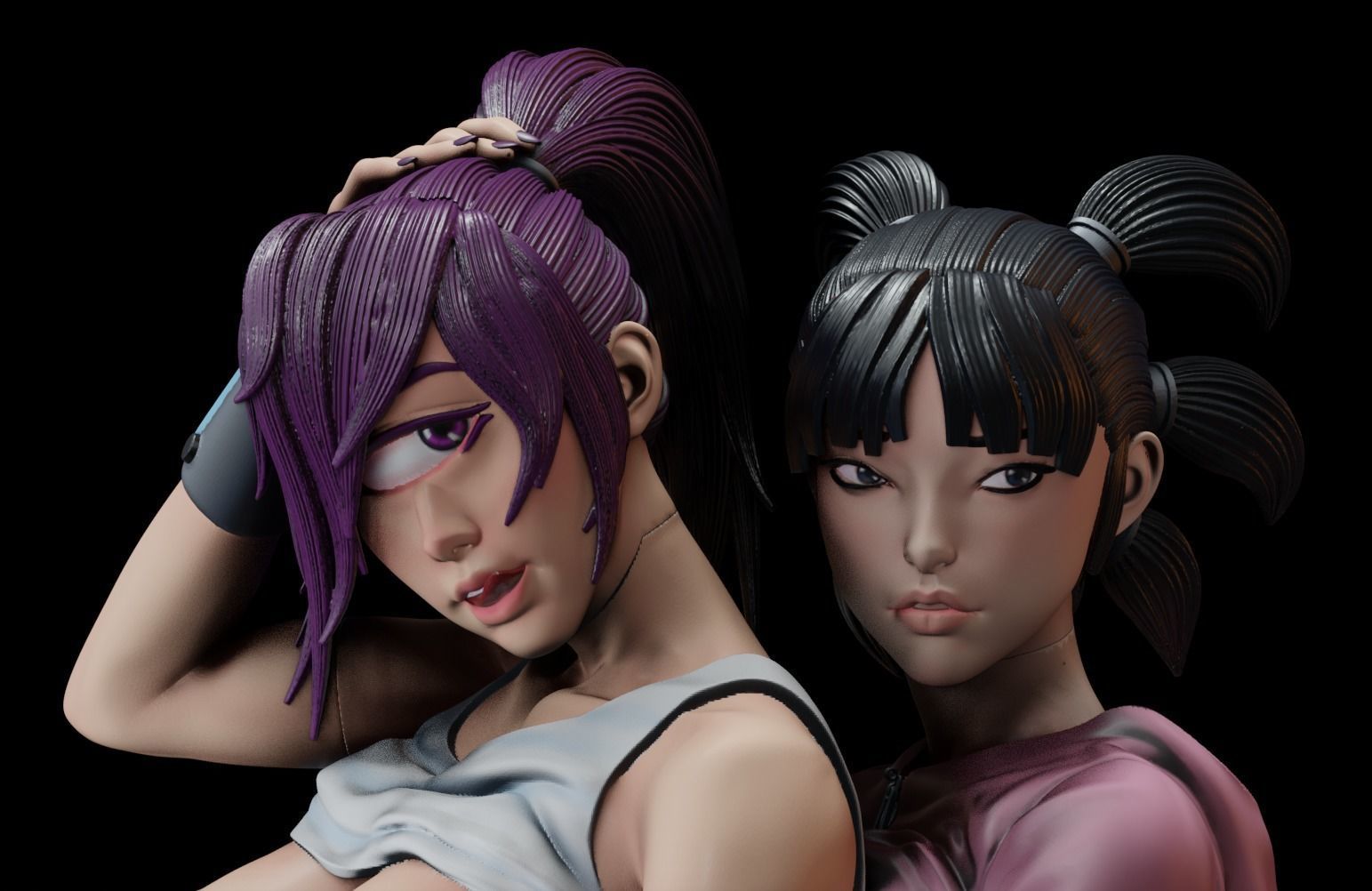 Futurama Girls - 1to10 statue STL file NSFW 3D print model 3D print model_18