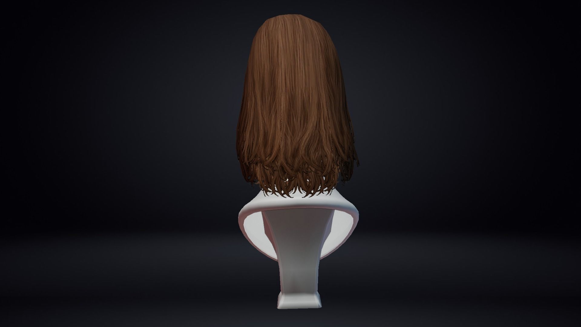 Female Hair Low-poly 3D model_8