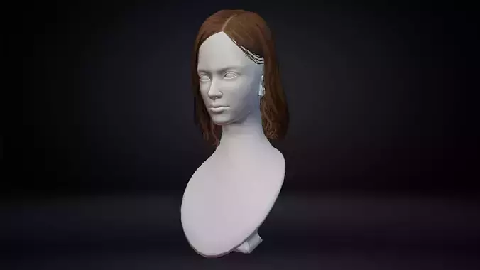 Female Hair Low-poly 3D model