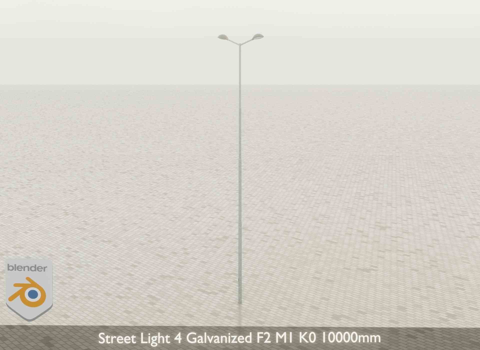 Street Light 4 Galvanized F2 M1 K0 8000mm Low-poly 3D model_46