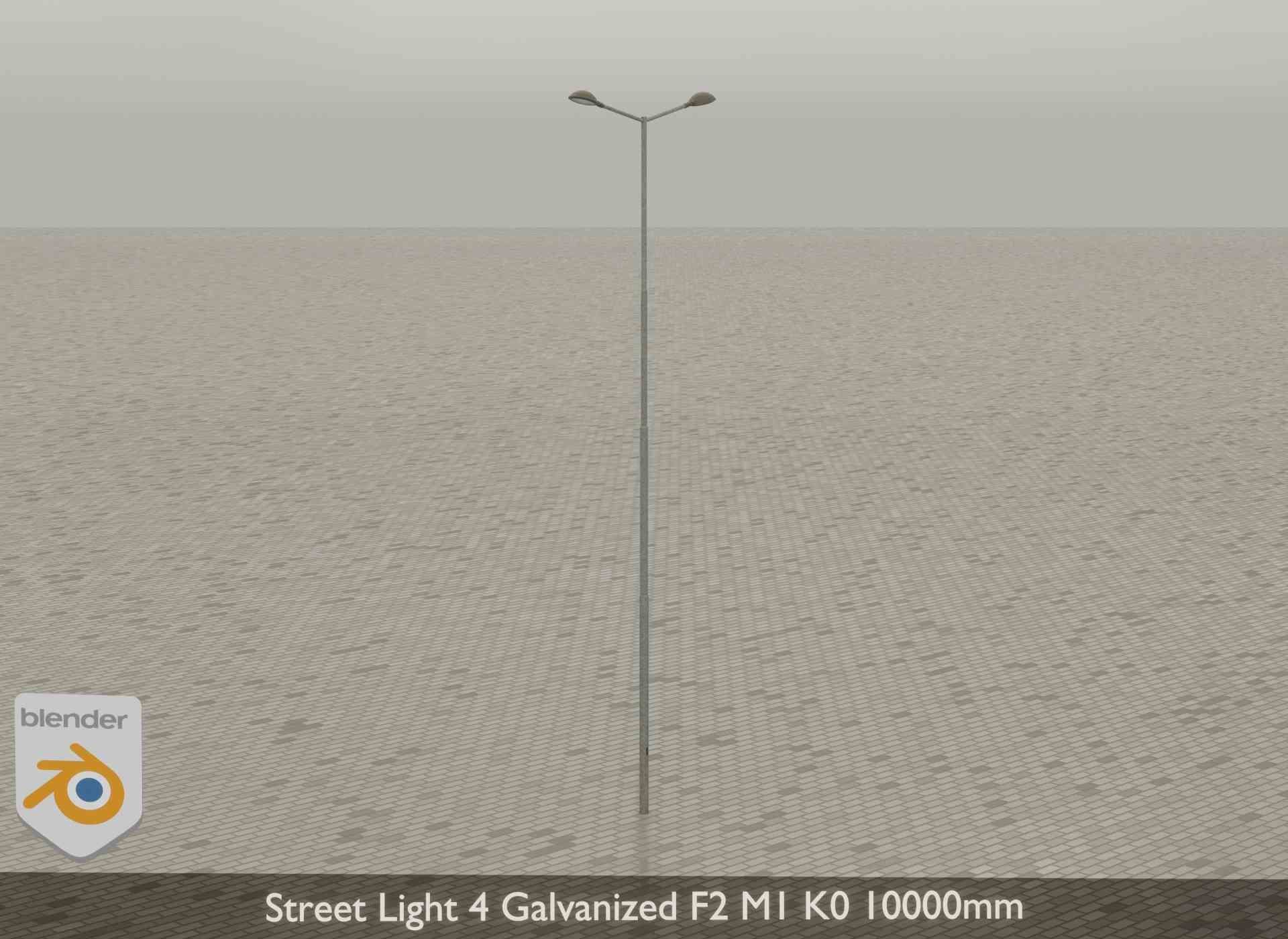 Street Light 4 Galvanized F2 M1 K0 8000mm Low-poly 3D model_35