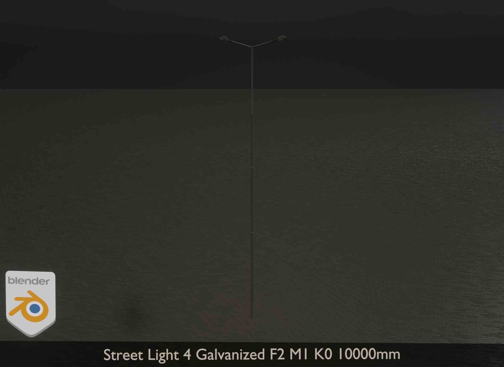 Street Light 4 Galvanized F2 M1 K0 8000mm Low-poly 3D model_23