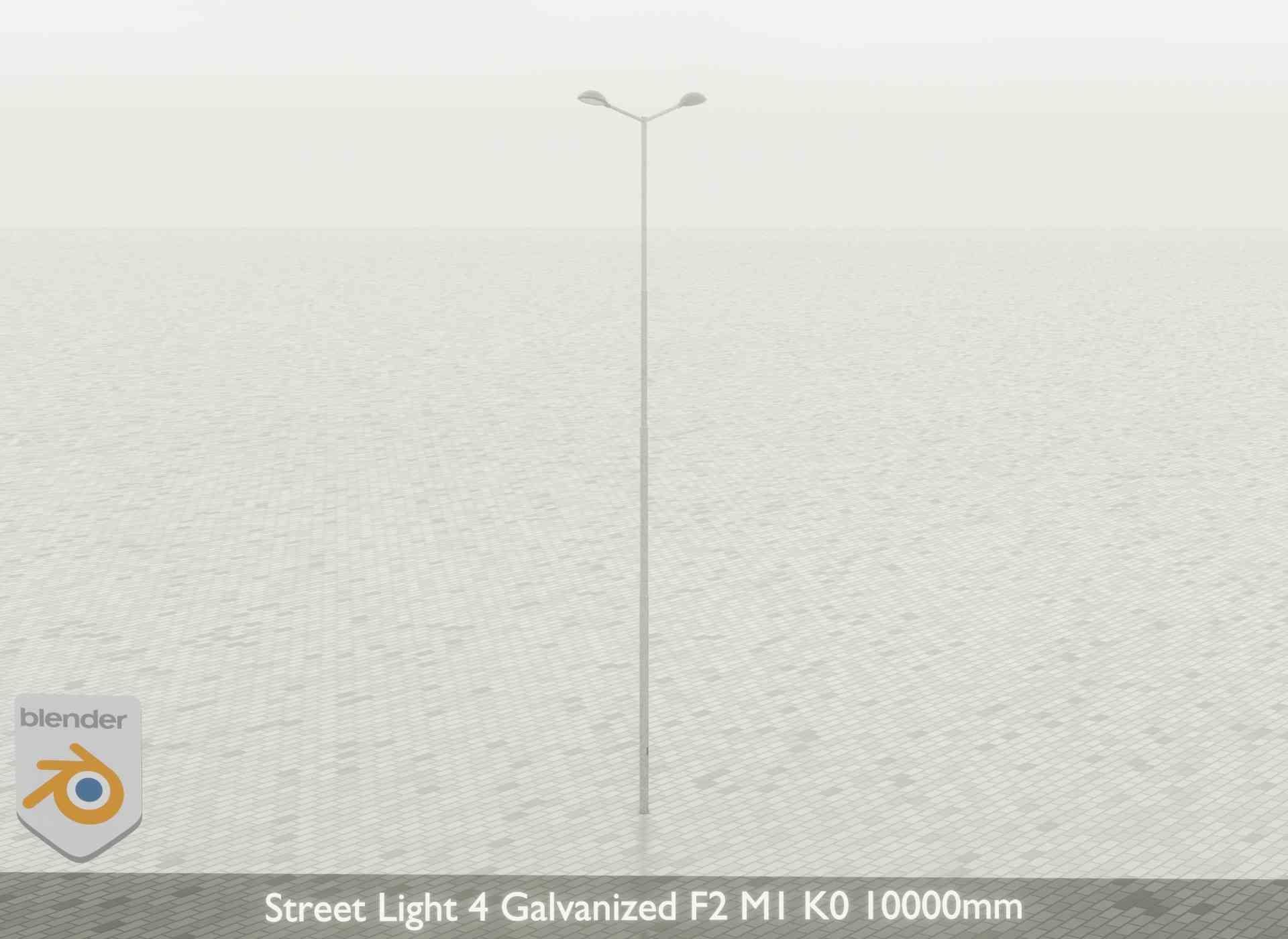Street Light 4 Galvanized F2 M1 K0 8000mm Low-poly 3D model_54