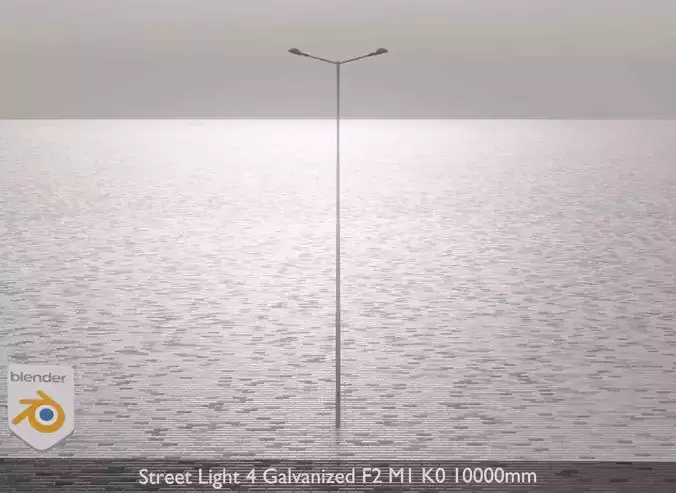 Street Light 4 Galvanized F2 M1 K0 8000mm  Low-poly 3D model
