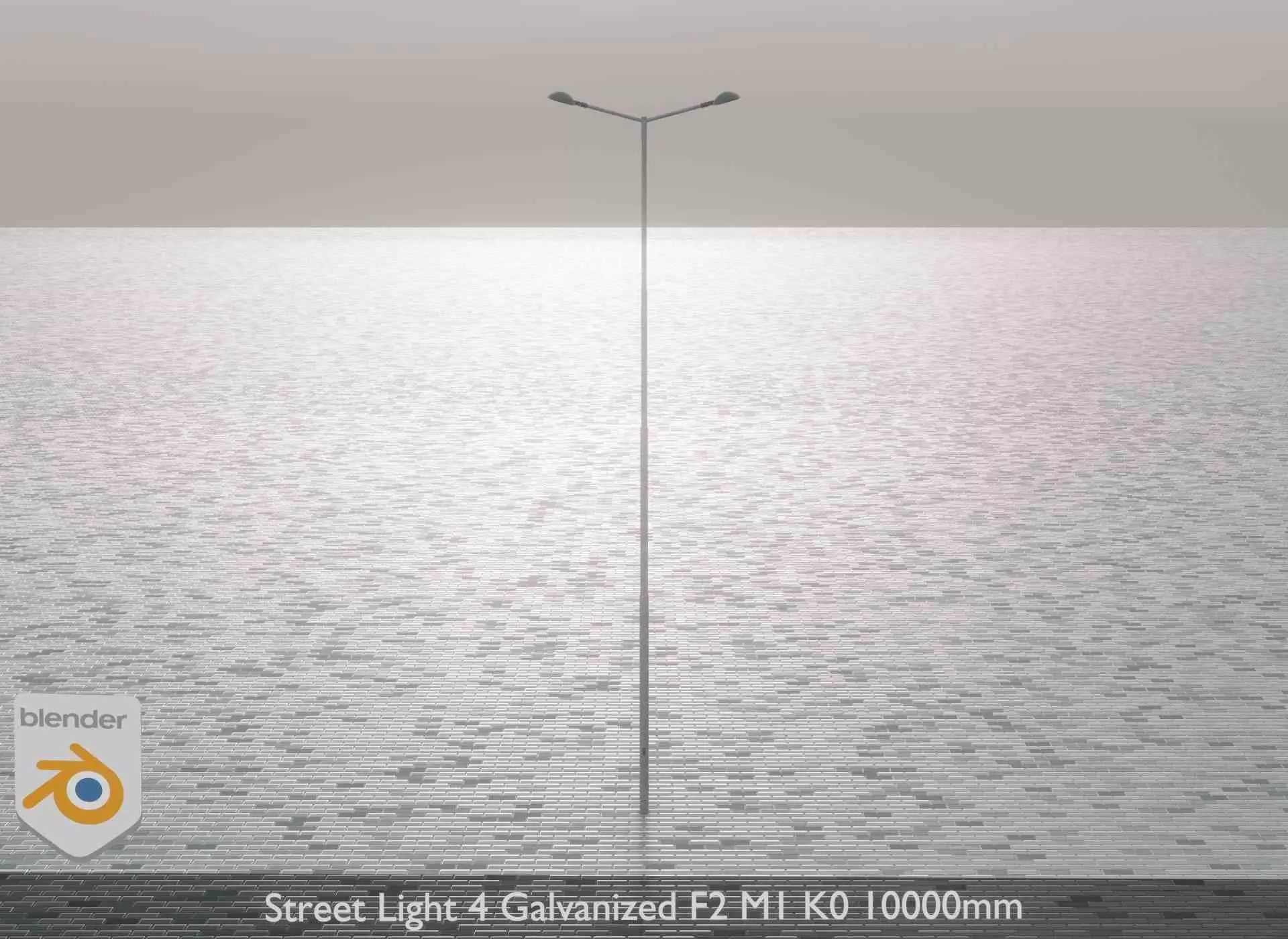 Street Light 4 Galvanized F2 M1 K0 8000mm Low-poly 3D model_0