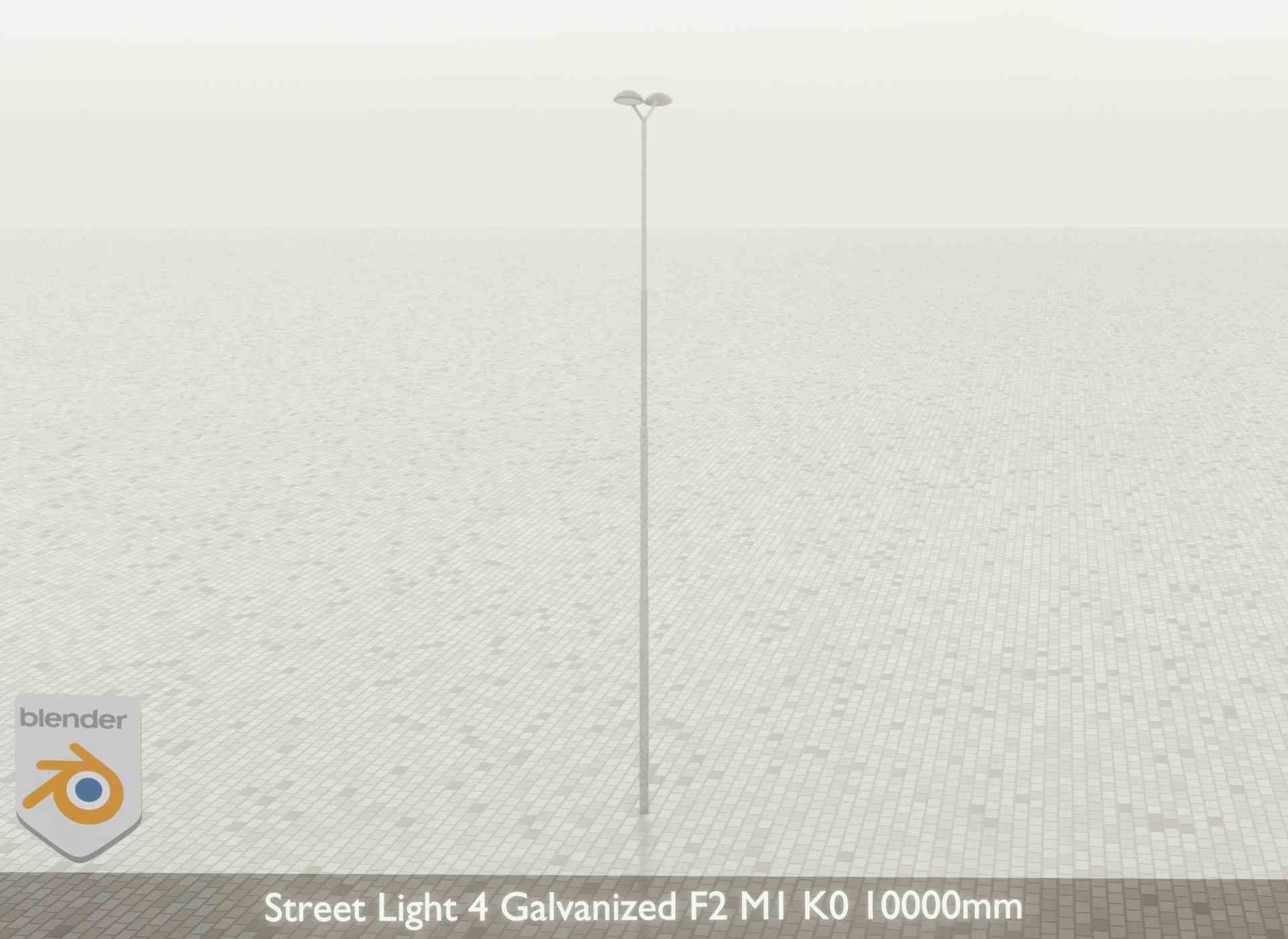 Street Light 4 Galvanized F2 M1 K0 8000mm Low-poly 3D model_51