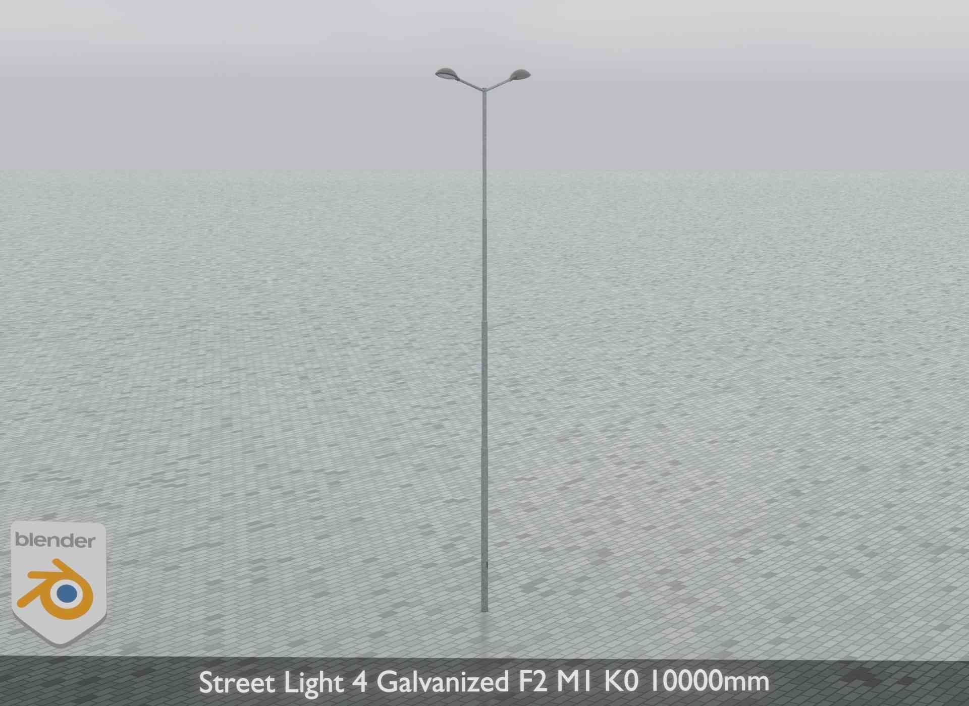 Street Light 4 Galvanized F2 M1 K0 8000mm Low-poly 3D model_14