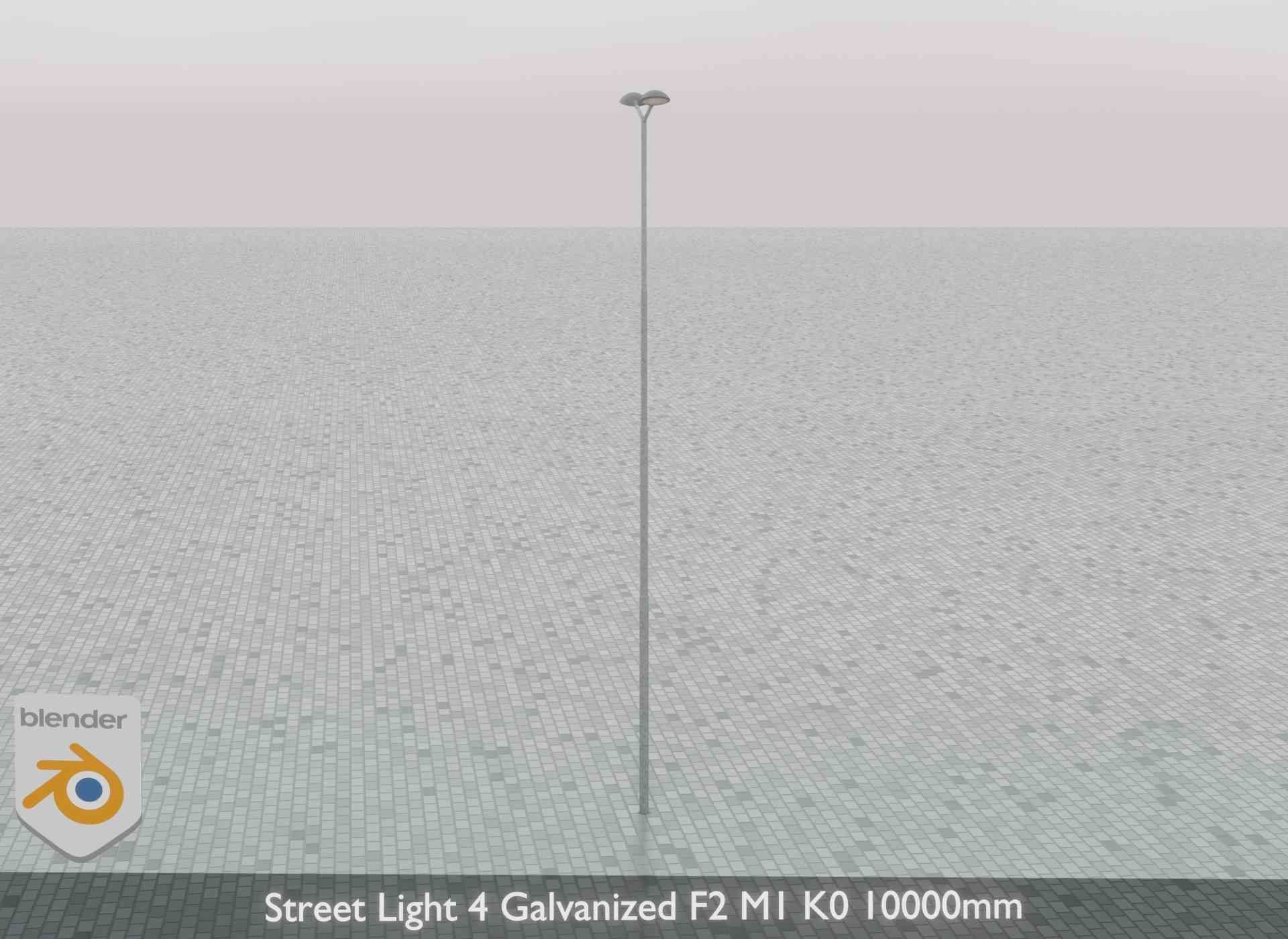 Street Light 4 Galvanized F2 M1 K0 8000mm Low-poly 3D model_69