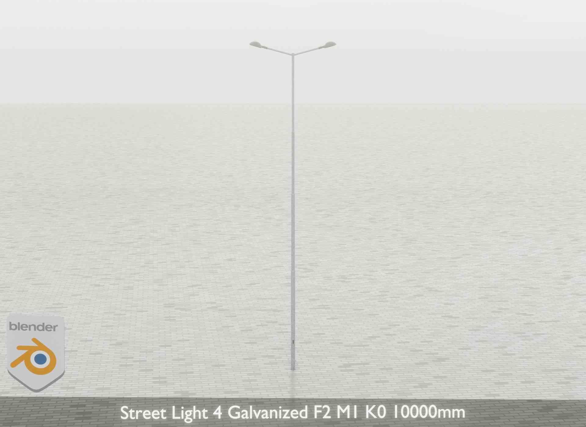 Street Light 4 Galvanized F2 M1 K0 8000mm Low-poly 3D model_59