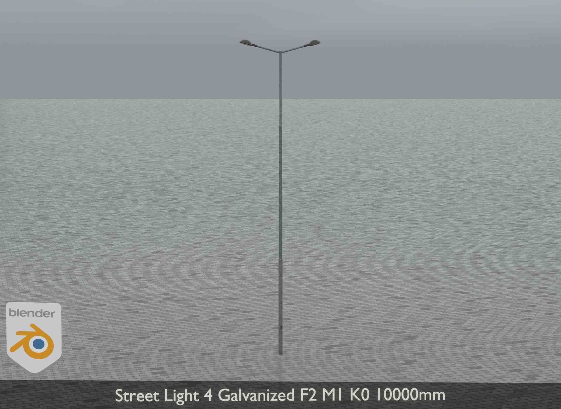 Street Light 4 Galvanized F2 M1 K0 8000mm Low-poly 3D model_18