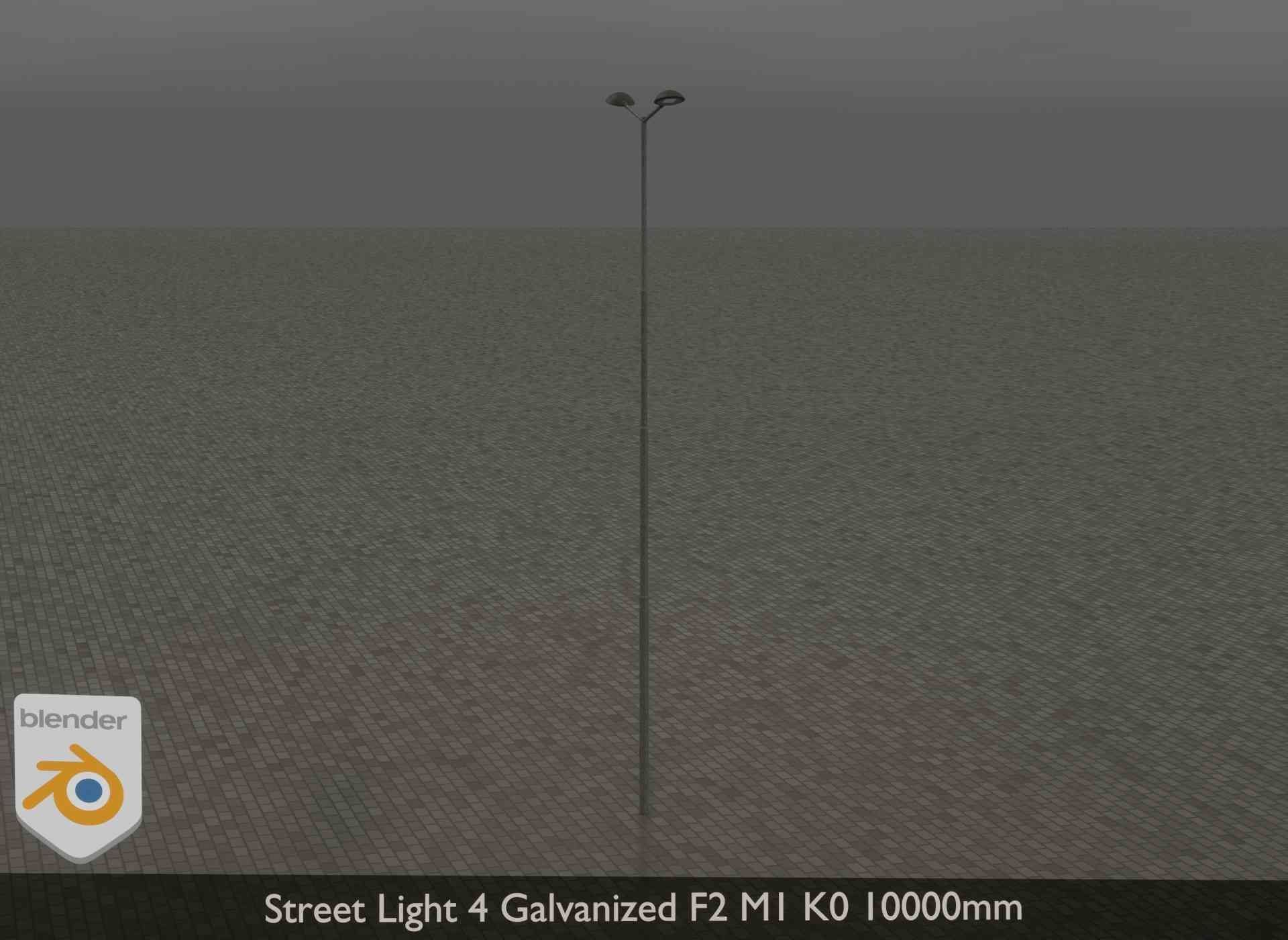 Street Light 4 Galvanized F2 M1 K0 8000mm Low-poly 3D model_28