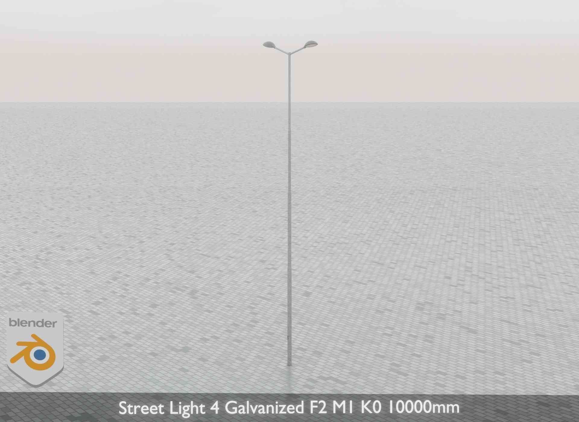 Street Light 4 Galvanized F2 M1 K0 8000mm Low-poly 3D model_66