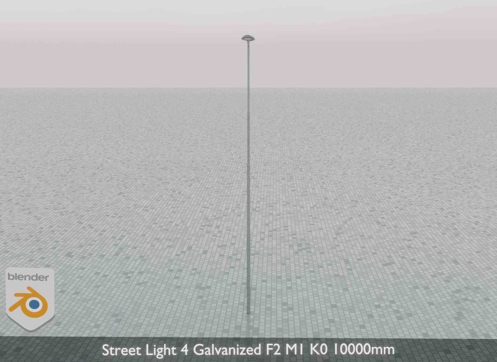 Street Light 4 Galvanized F2 M1 K0 8000mm Low-poly 3D model_70