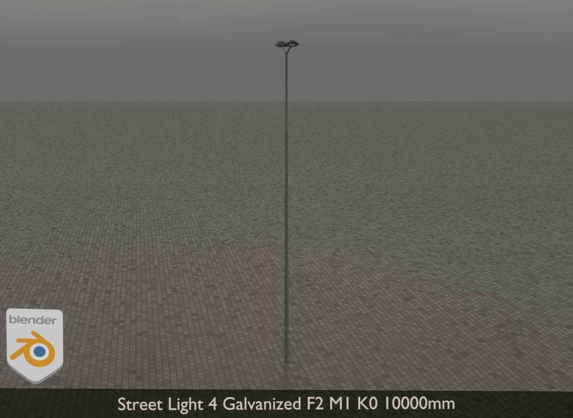 Street Light 4 Galvanized F2 M1 K0 8000mm Low-poly 3D model_29