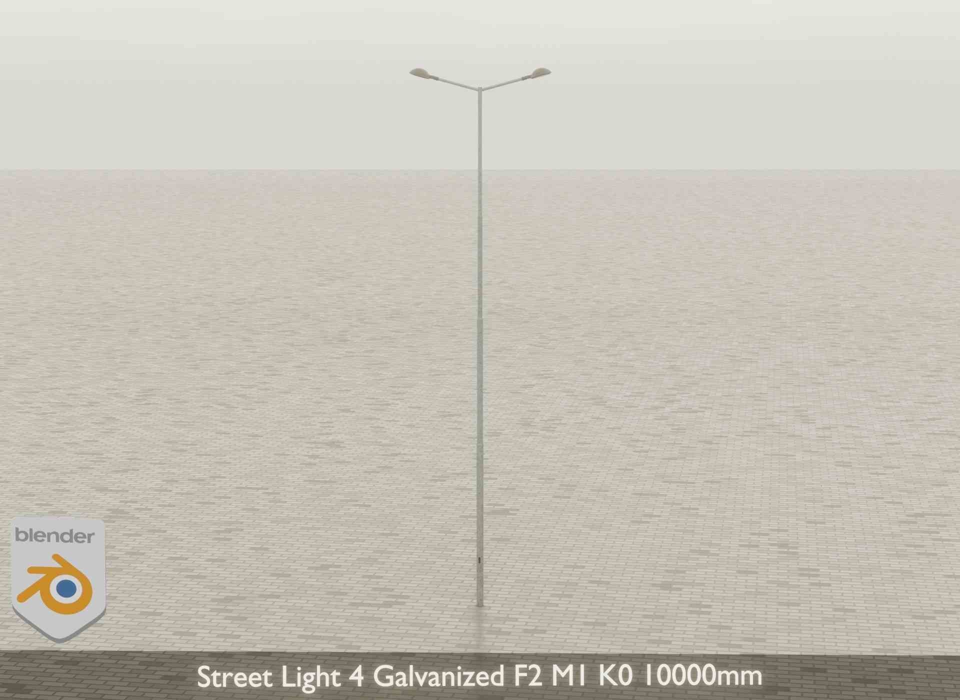 Street Light 4 Galvanized F2 M1 K0 8000mm Low-poly 3D model_41