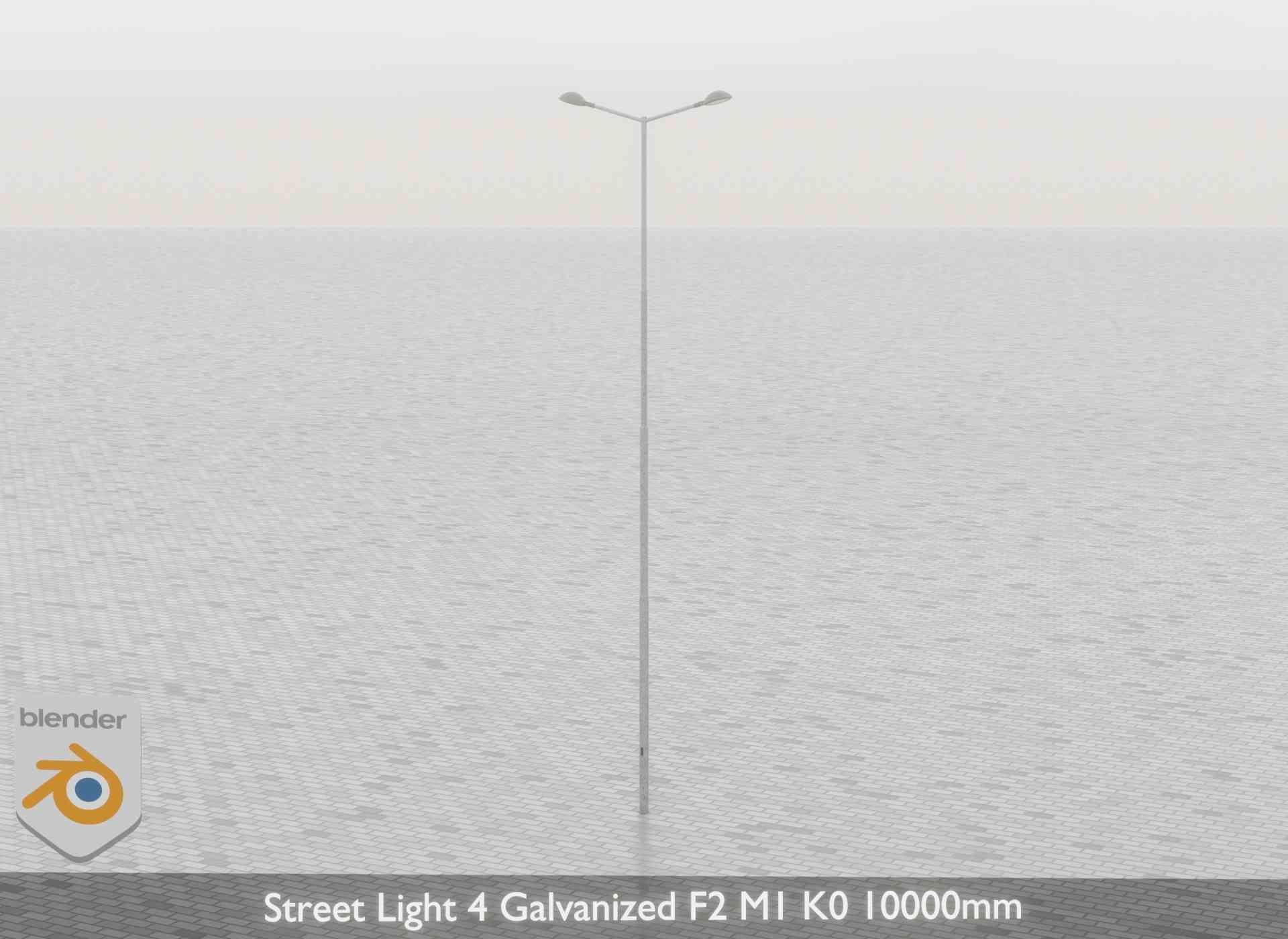 Street Light 4 Galvanized F2 M1 K0 8000mm Low-poly 3D model_63