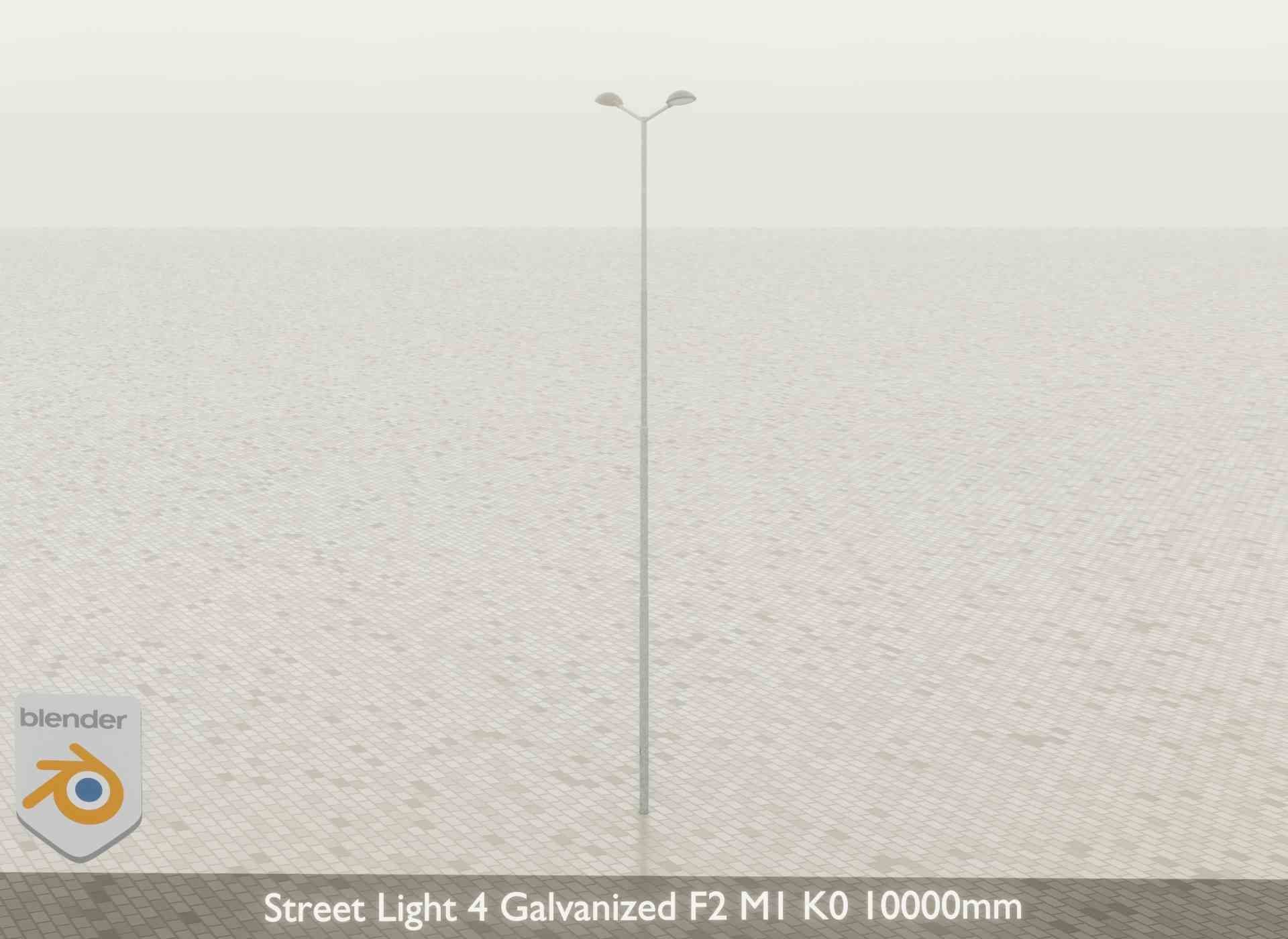 Street Light 4 Galvanized F2 M1 K0 8000mm Low-poly 3D model_47