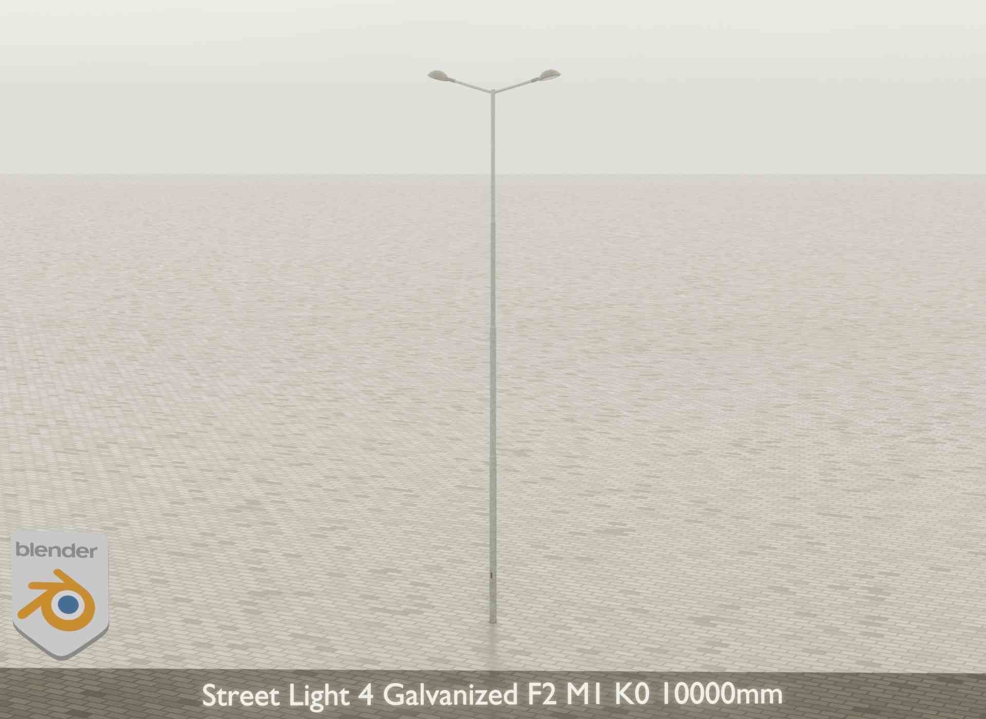 Street Light 4 Galvanized F2 M1 K0 8000mm Low-poly 3D model_43
