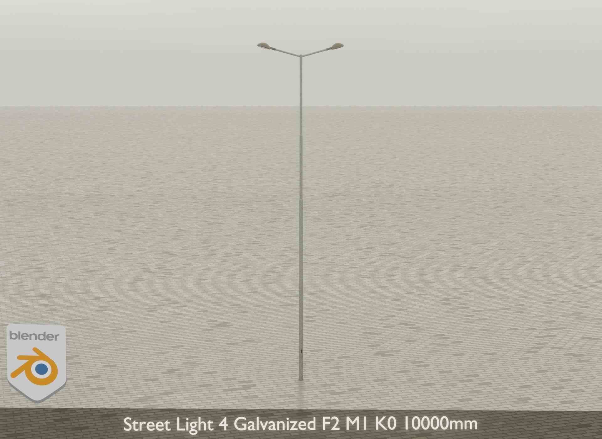 Street Light 4 Galvanized F2 M1 K0 8000mm Low-poly 3D model_38