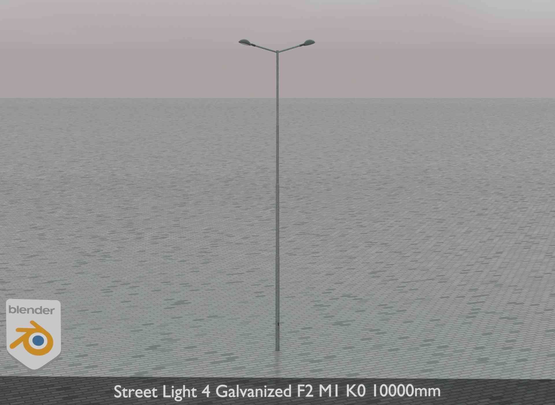 Street Light 4 Galvanized F2 M1 K0 8000mm Low-poly 3D model_77