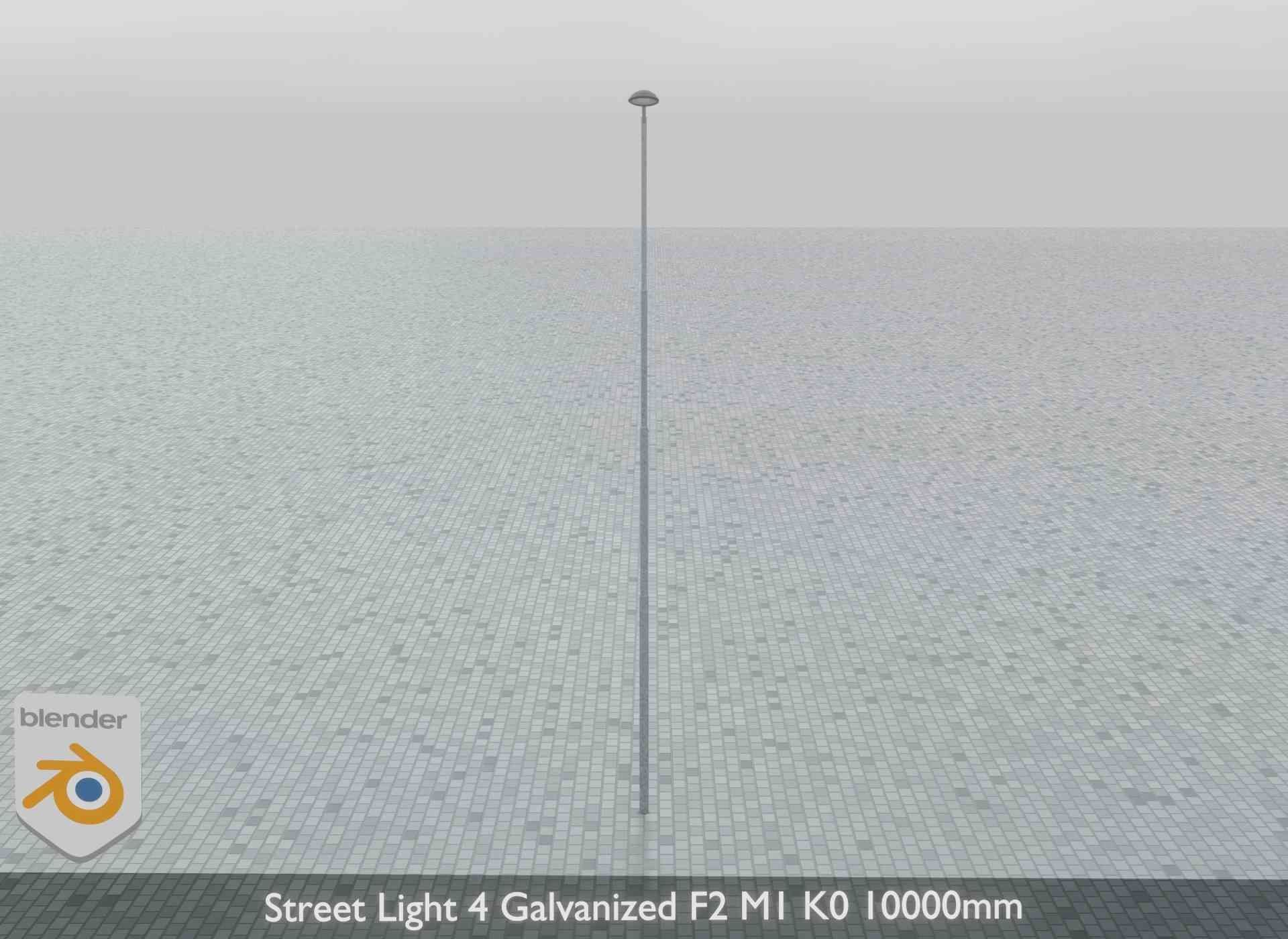 Street Light 4 Galvanized F2 M1 K0 8000mm Low-poly 3D model_10