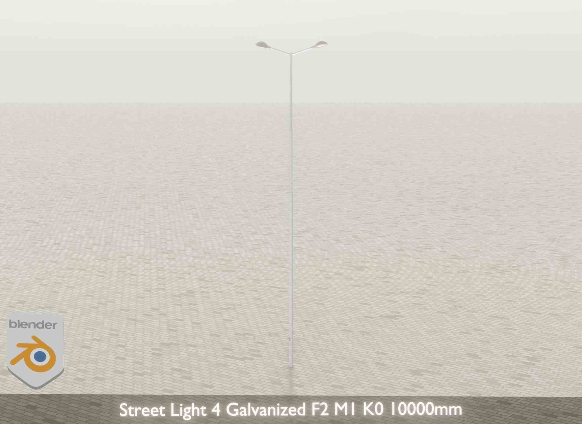 Street Light 4 Galvanized F2 M1 K0 8000mm Low-poly 3D model_44