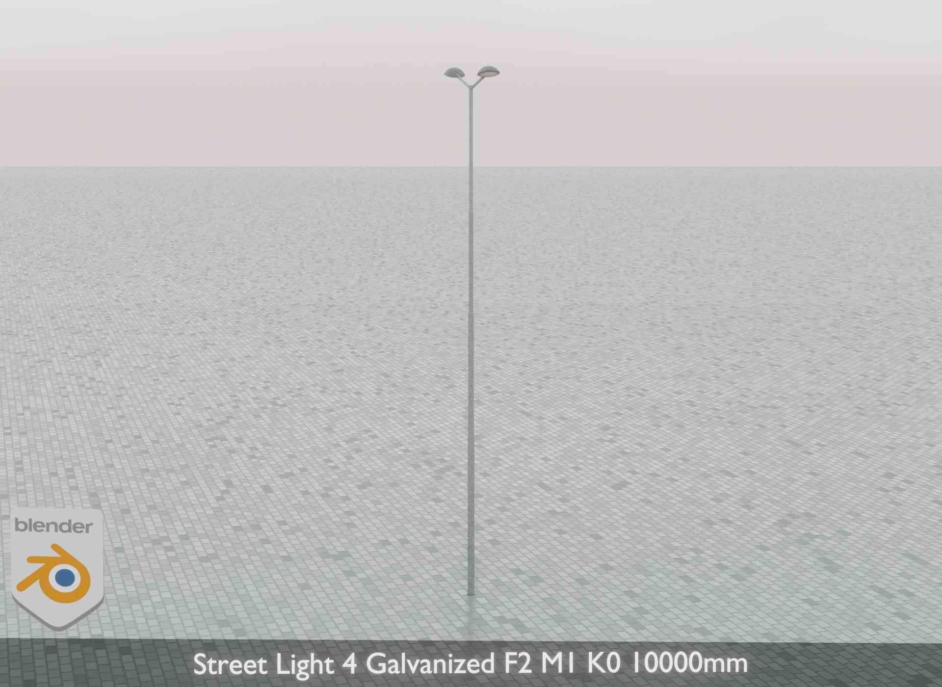 Street Light 4 Galvanized F2 M1 K0 8000mm Low-poly 3D model_68
