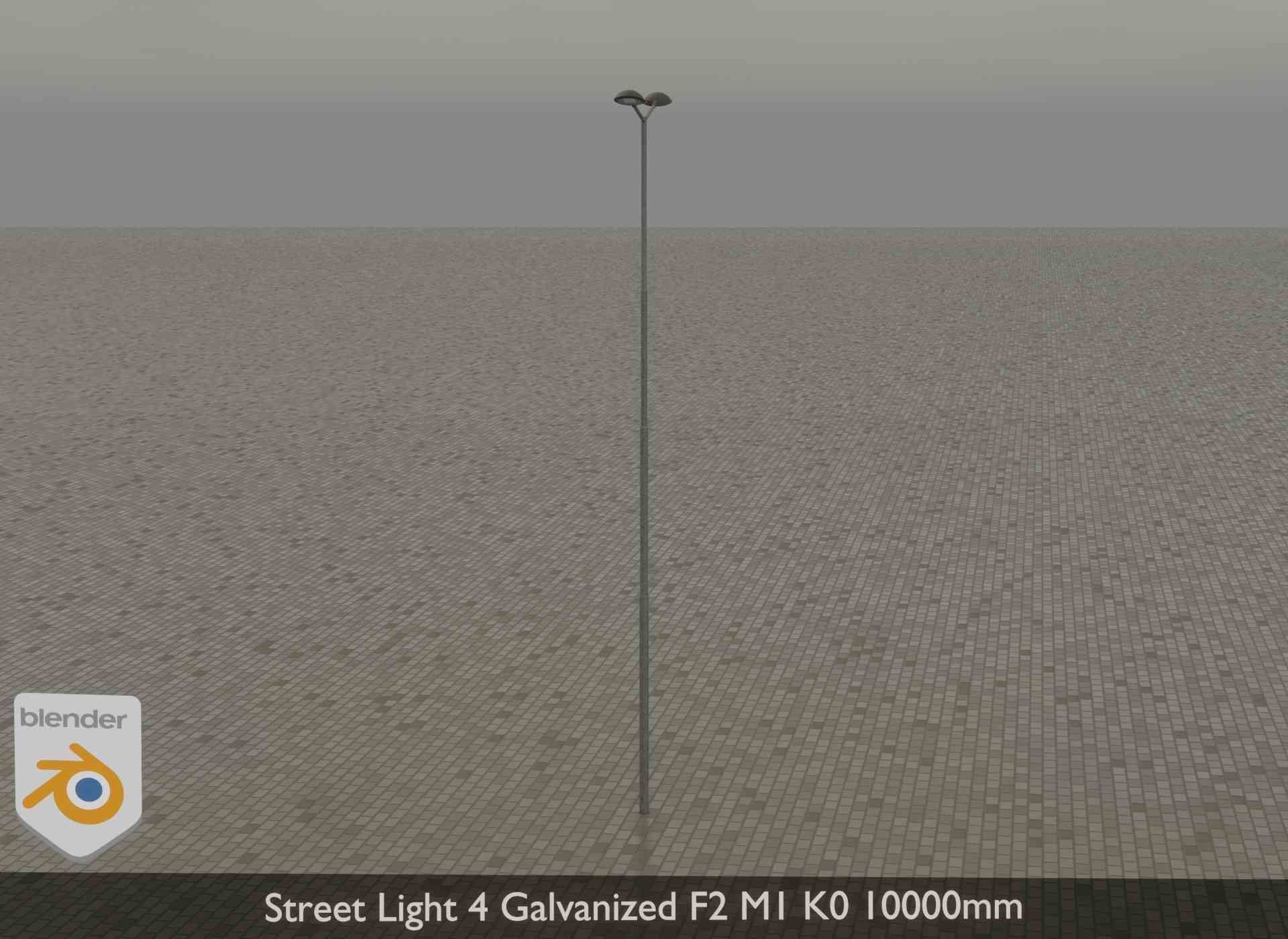 Street Light 4 Galvanized F2 M1 K0 8000mm Low-poly 3D model_31