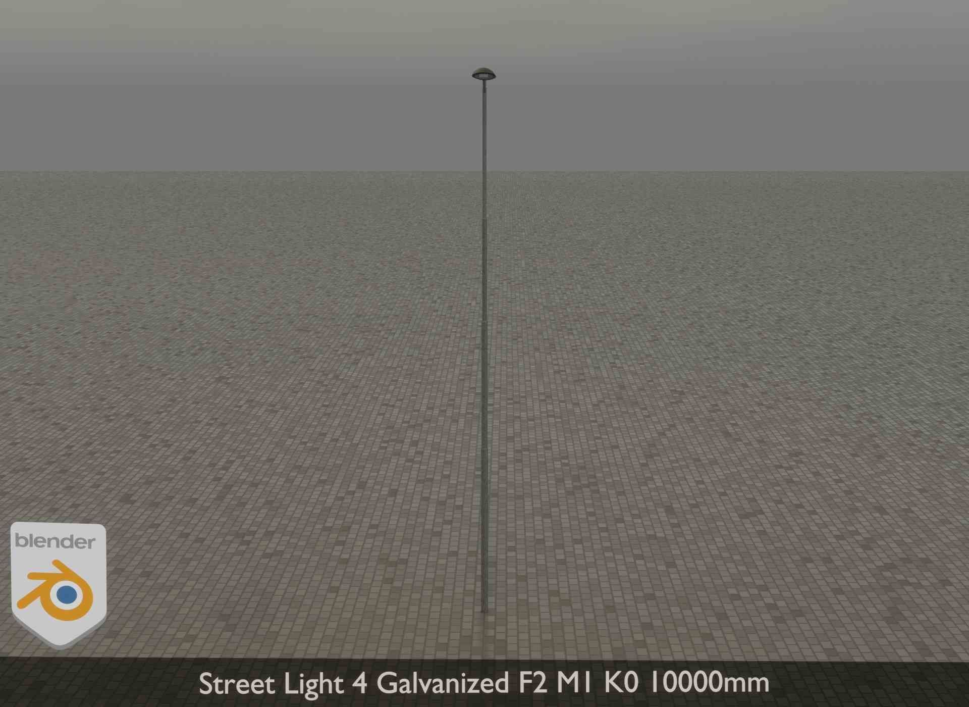 Street Light 4 Galvanized F2 M1 K0 8000mm Low-poly 3D model_30