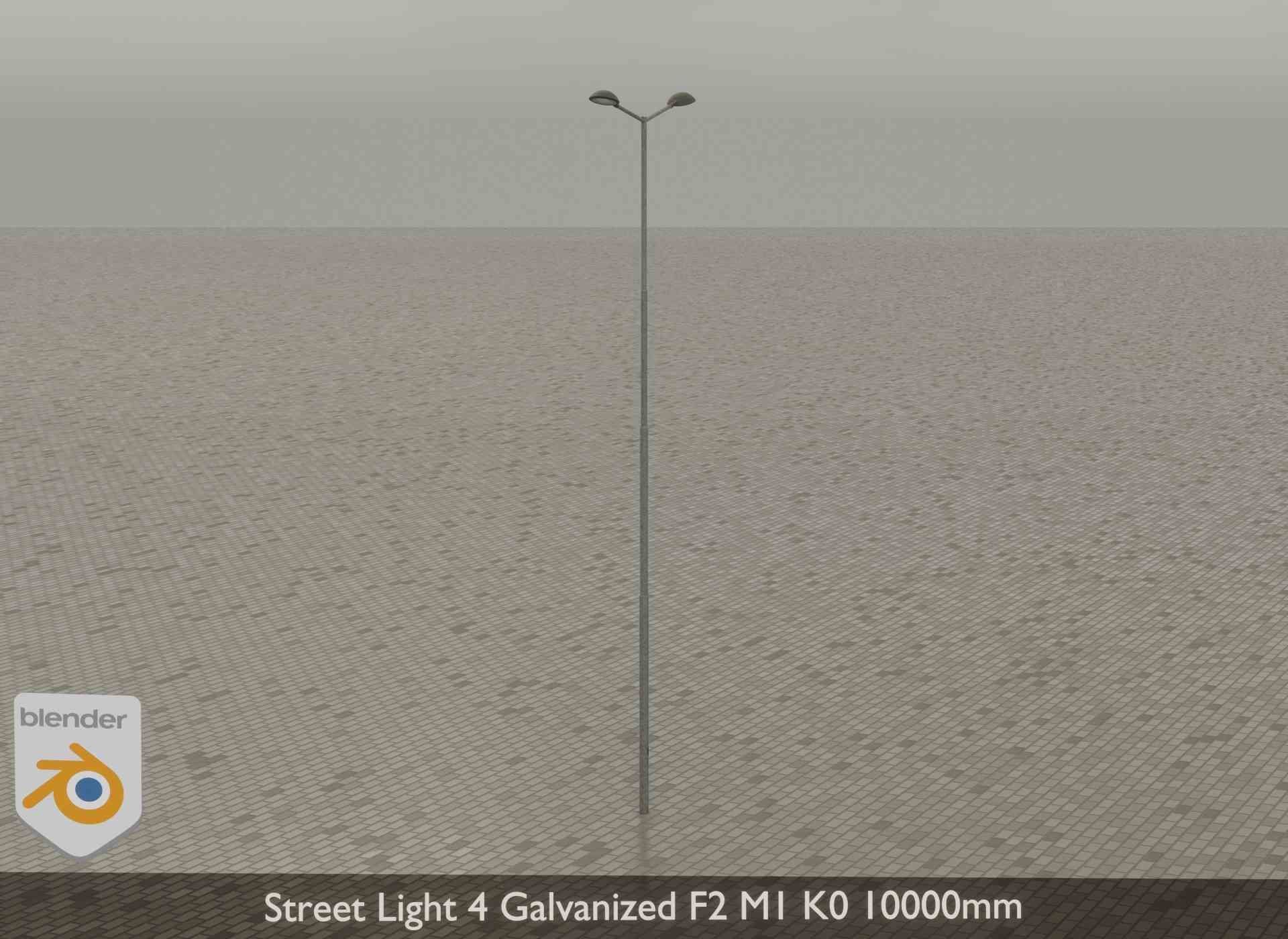 Street Light 4 Galvanized F2 M1 K0 8000mm Low-poly 3D model_33