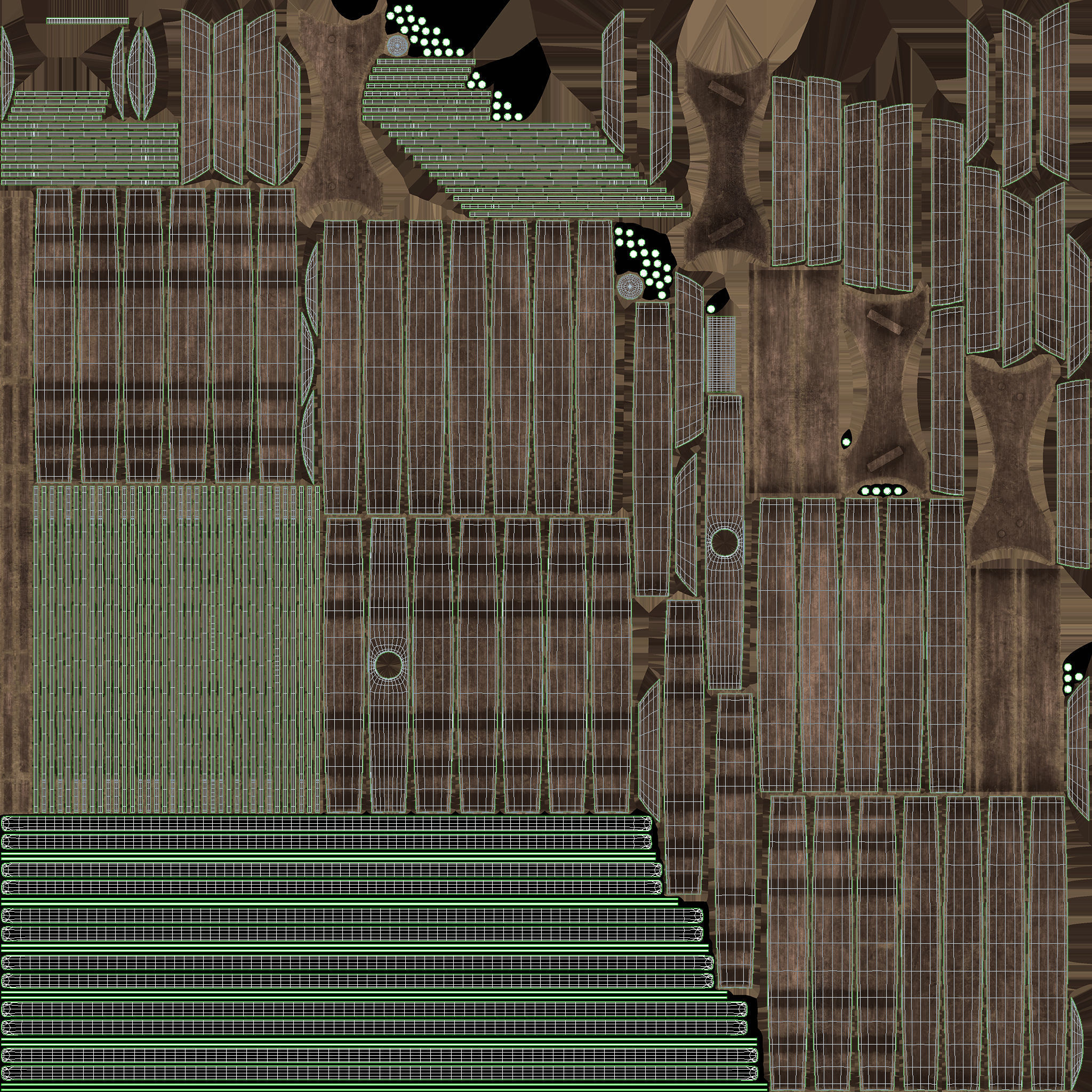 Wooden barrels set 3D model_12