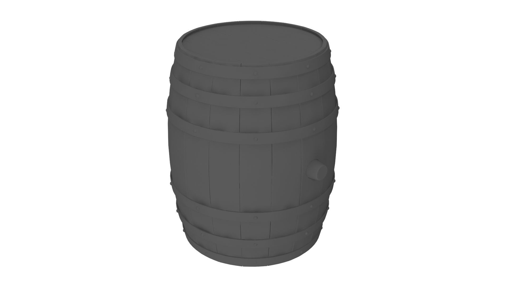 Wooden barrels set 3D model_10