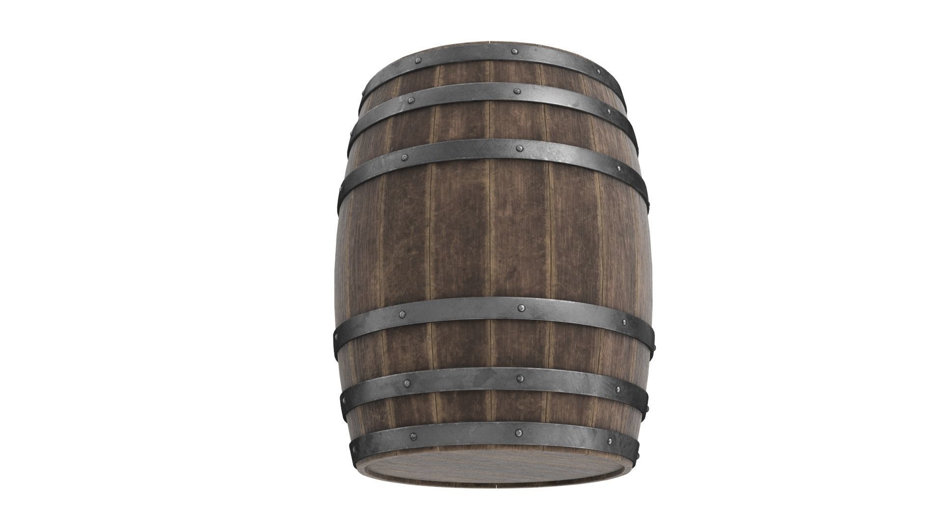 Wooden barrels set 3D model_7