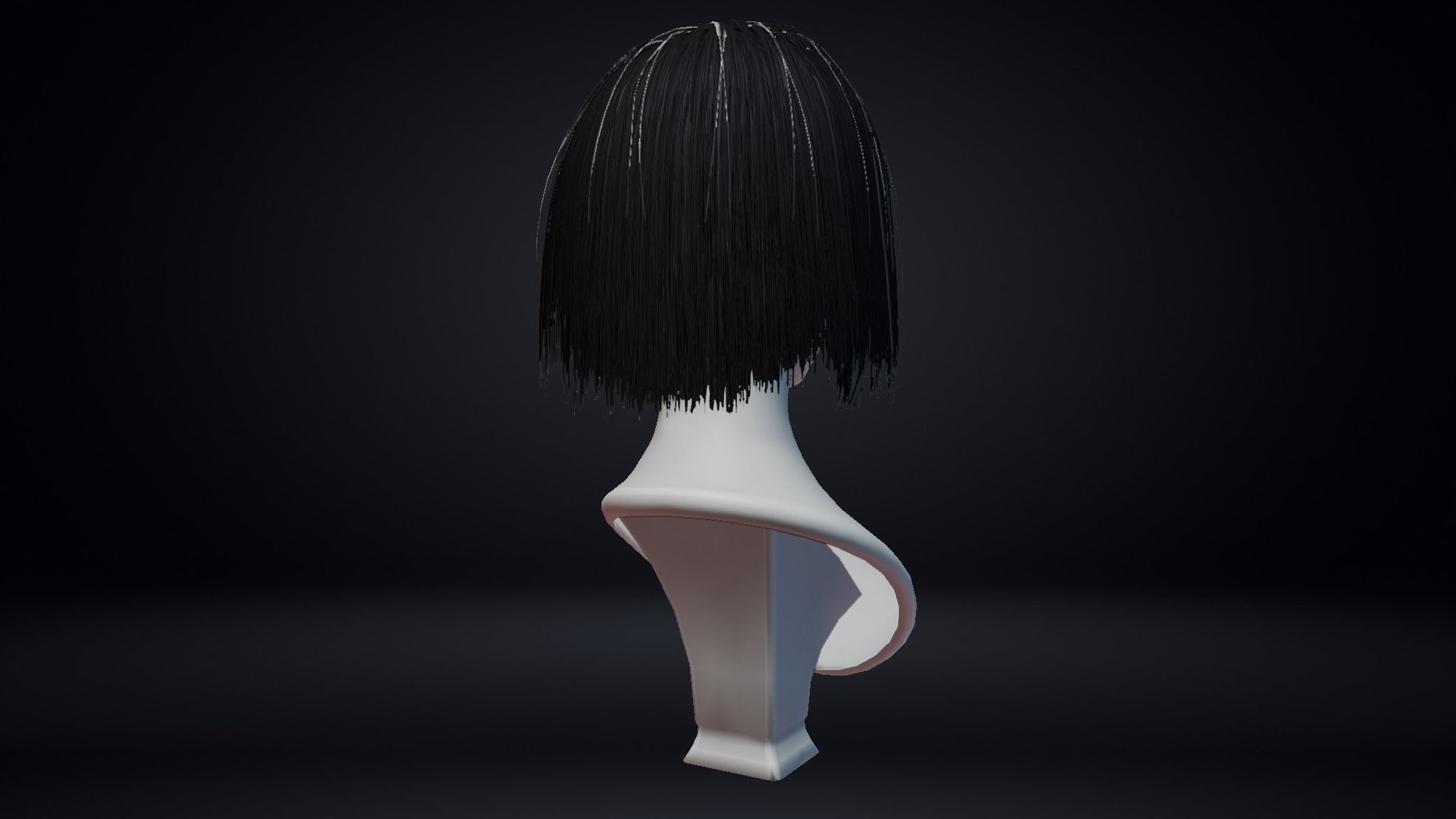 Female Hair Low-poly 3D model_13