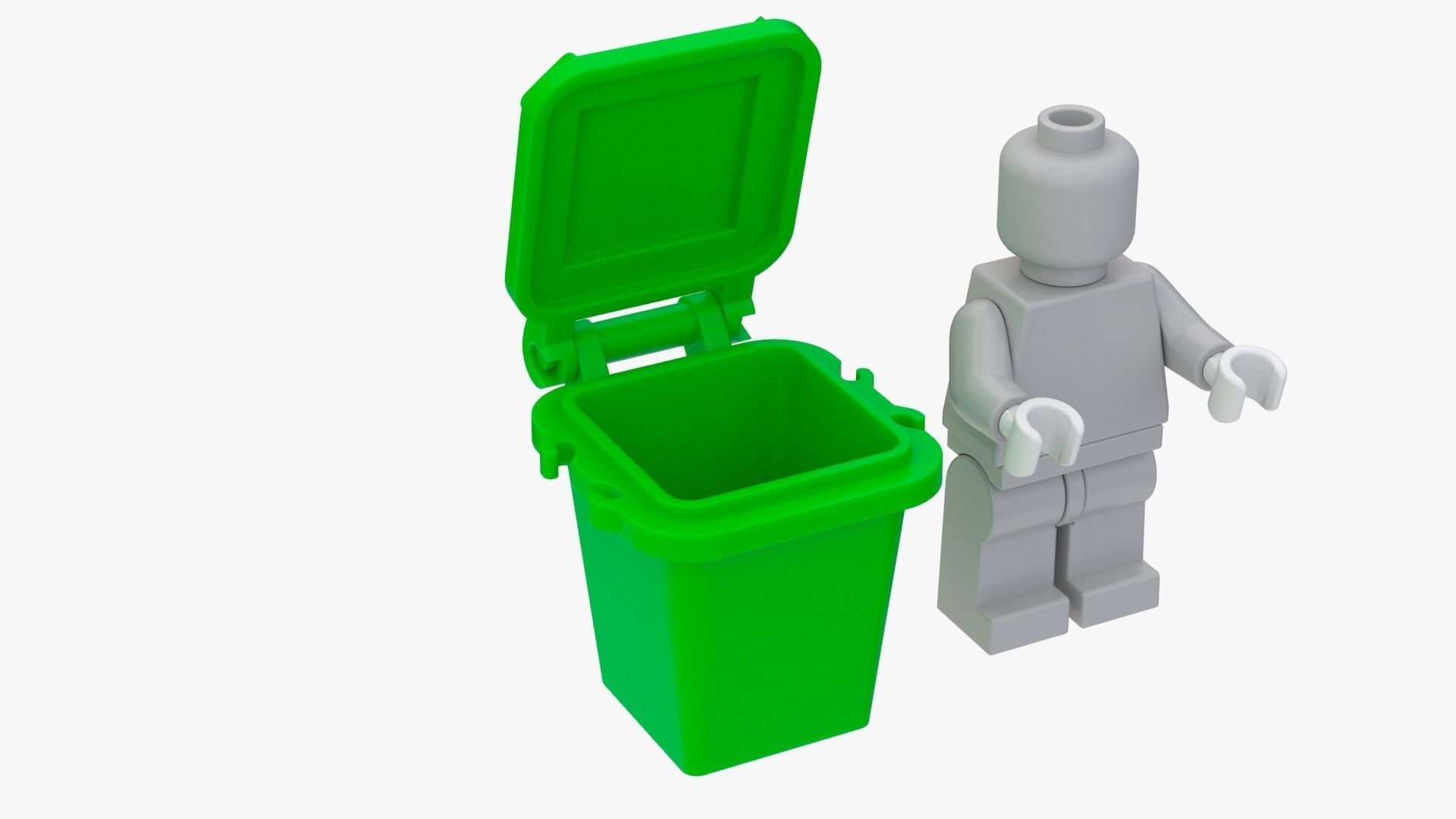 Lego Recycle Bin Low-poly 3D model_1
