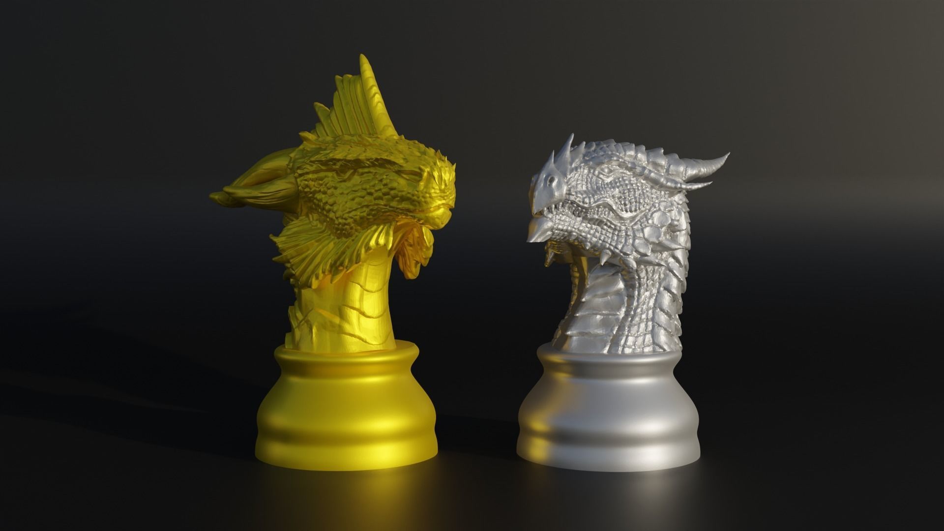 Dragon Figure Chess Set - 8 Different Pieces 3D print model_5
