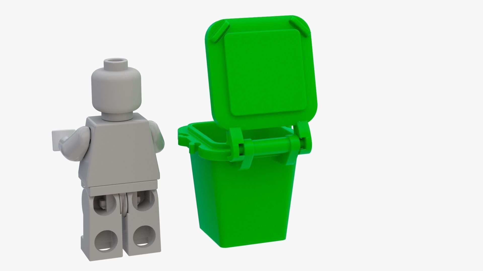 Lego Recycle Bin Low-poly 3D model_1
