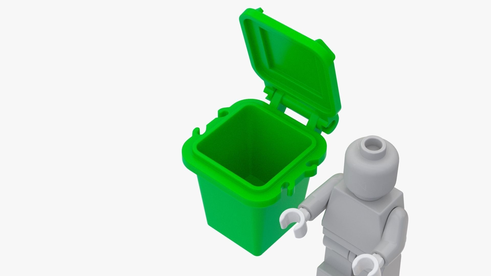 Lego Recycle Bin Low-poly 3D model_3