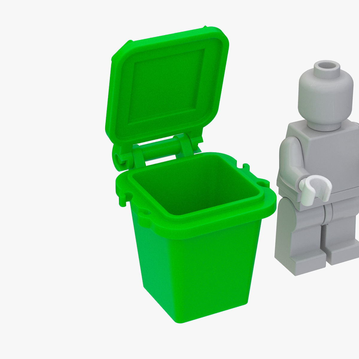 Lego Recycle Bin Low-poly 3D model_8