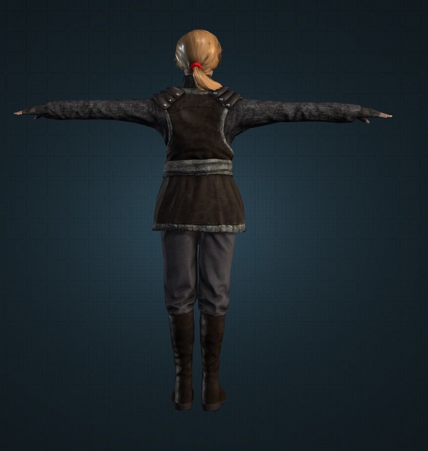 3D Woman Character Ready For Gaming Low Poly Model Low-poly 3D model_3