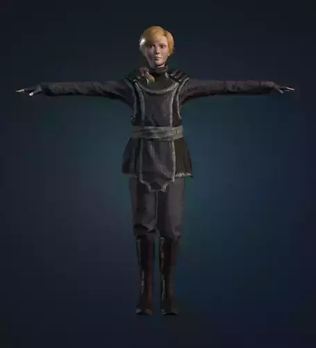 3D Woman Character Ready For Gaming Low Poly Model
