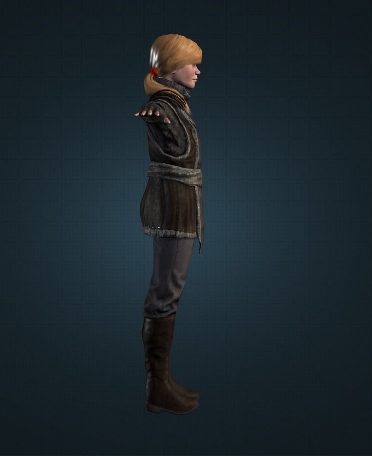 3D Woman Character Ready For Gaming Low Poly Model Low-poly 3D model_2