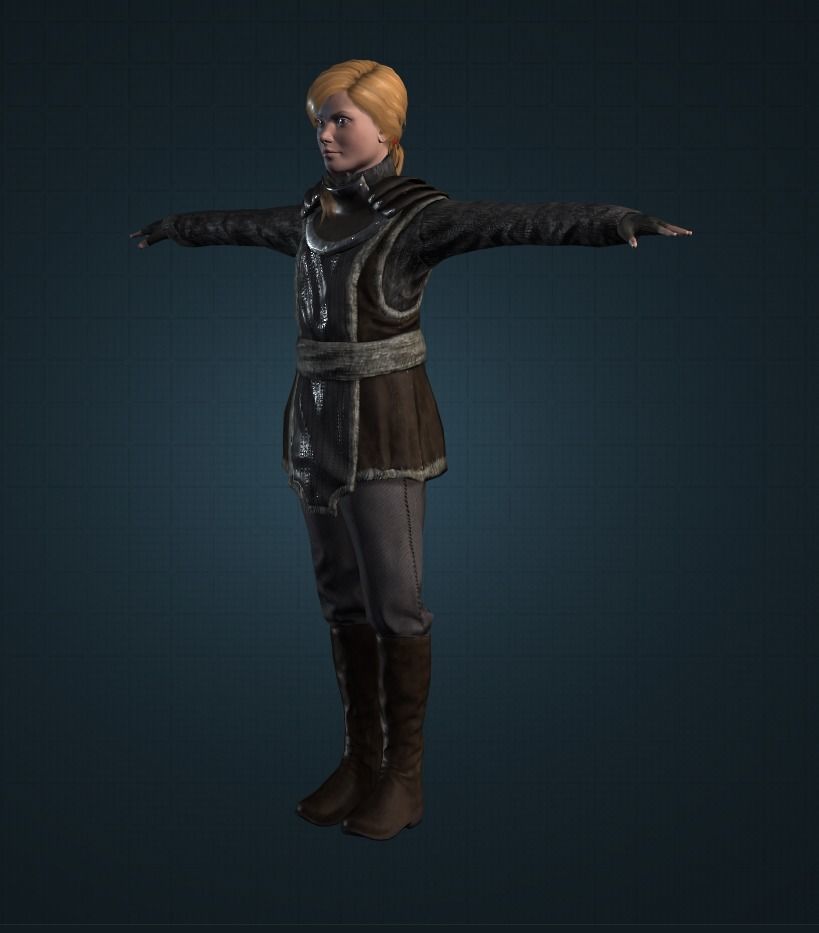 3D Woman Character Ready For Gaming Low Poly Model Low-poly 3D model_4