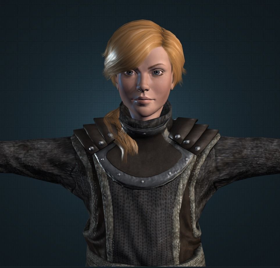 3D Woman Character Ready For Gaming Low Poly Model Low-poly 3D model_5