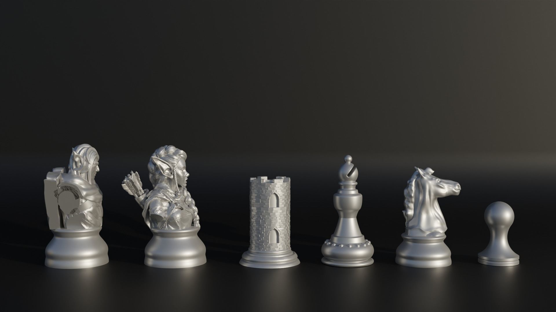 Elf Figure Chess Set -  8 Different Pieces 3D print model_13