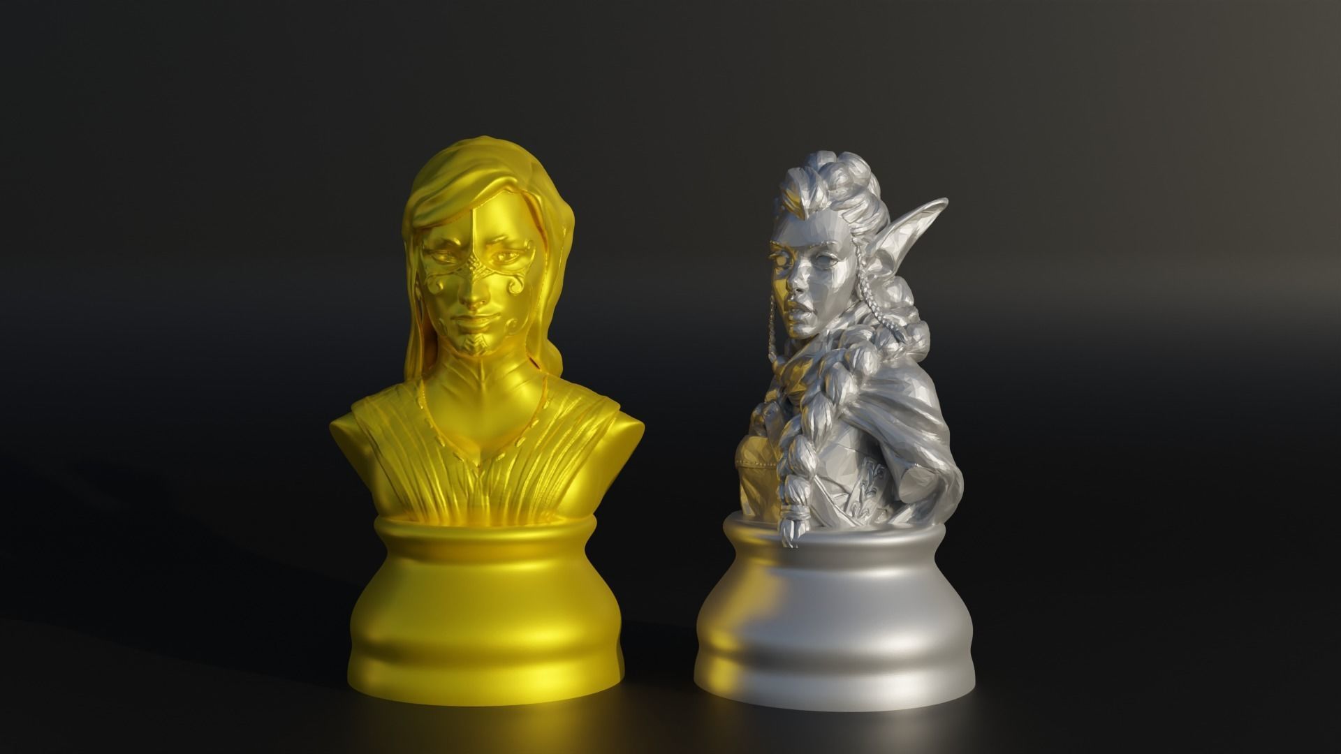 Elf Figure Chess Set -  8 Different Pieces 3D print model_6